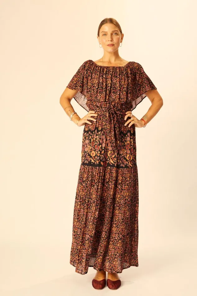 Dresses Shop Natalie Martin NAOMI DRESS WITH SASH Petite Fleur Noire