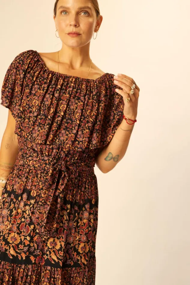 Dresses Shop Natalie Martin NAOMI DRESS WITH SASH Petite Fleur Noire