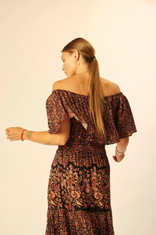Dresses Shop Natalie Martin NAOMI DRESS WITH SASH Petite Fleur Noire