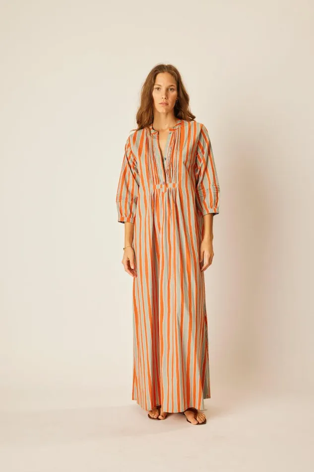Dresses Shop Natalie Martin SAMMIE MAXI Batik Stripe Sage