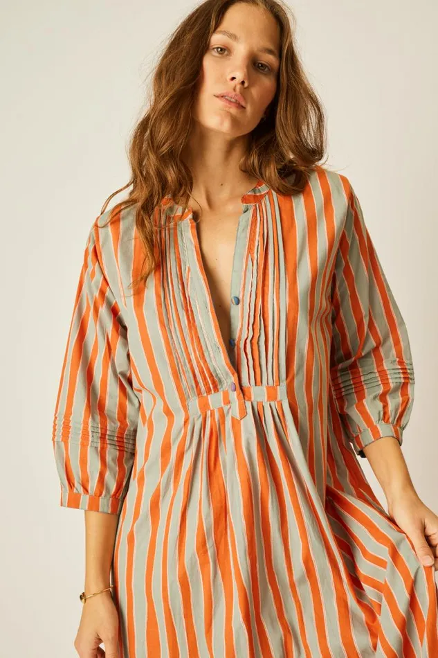 Dresses Shop Natalie Martin SAMMIE MAXI Batik Stripe Sage