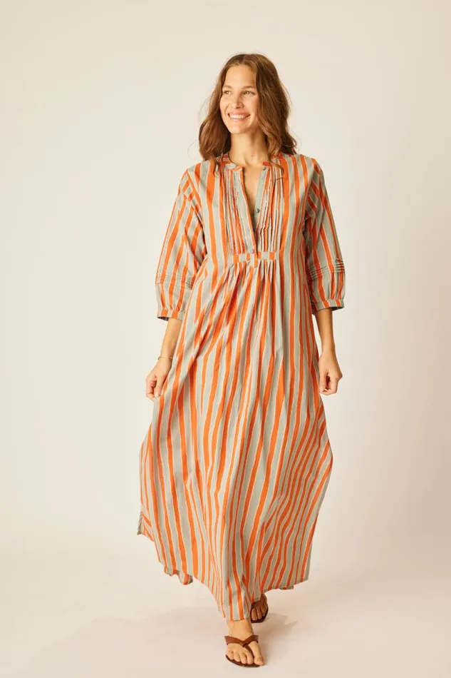 Dresses Shop Natalie Martin SAMMIE MAXI Batik Stripe Sage
