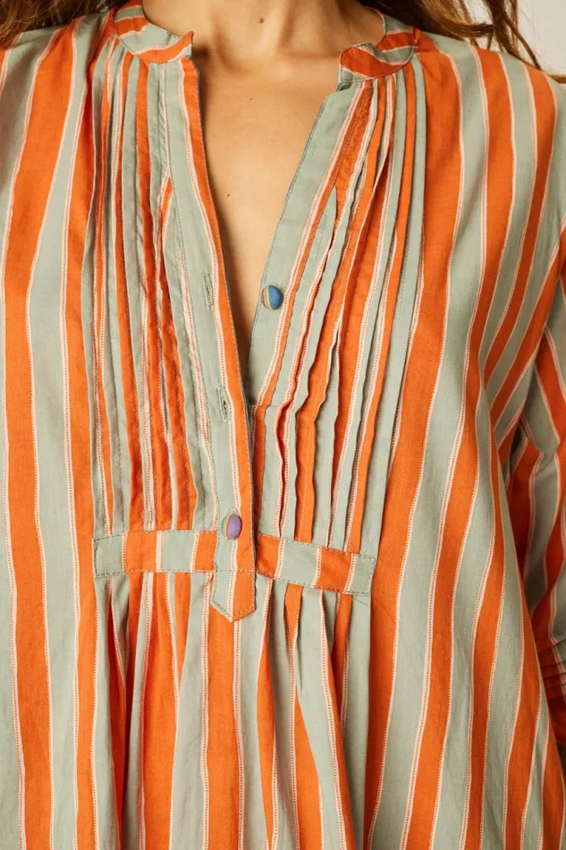 Dresses Shop Natalie Martin SAMMIE MAXI Batik Stripe Sage