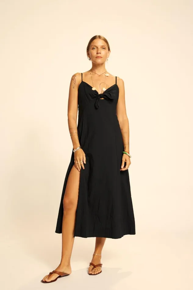 Dresses Shop Natalie Martin SOPHIE DRESS Black Flat Cotton