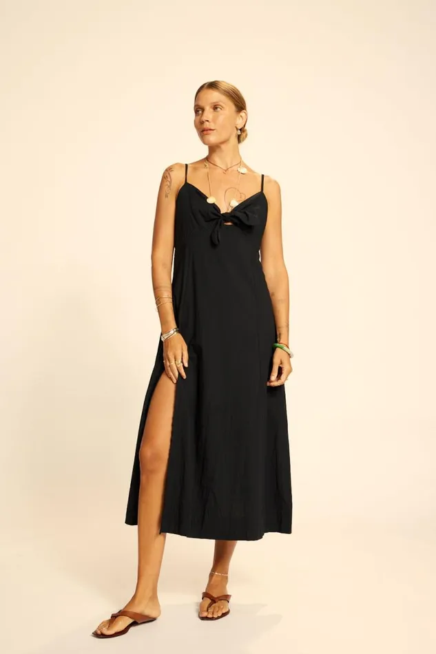 Dresses Shop Natalie Martin SOPHIE DRESS Black Flat Cotton
