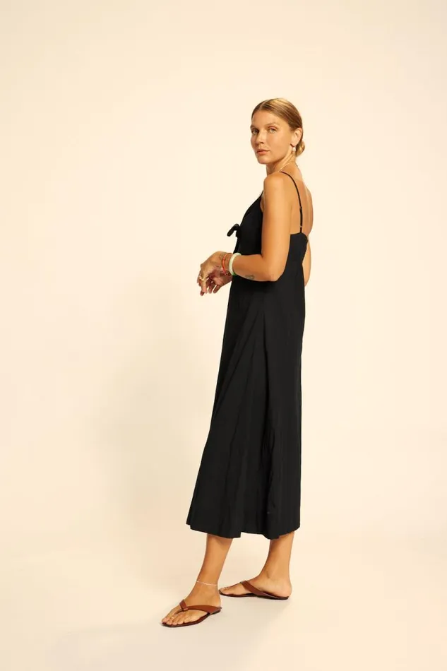 Dresses Shop Natalie Martin SOPHIE DRESS Black Flat Cotton