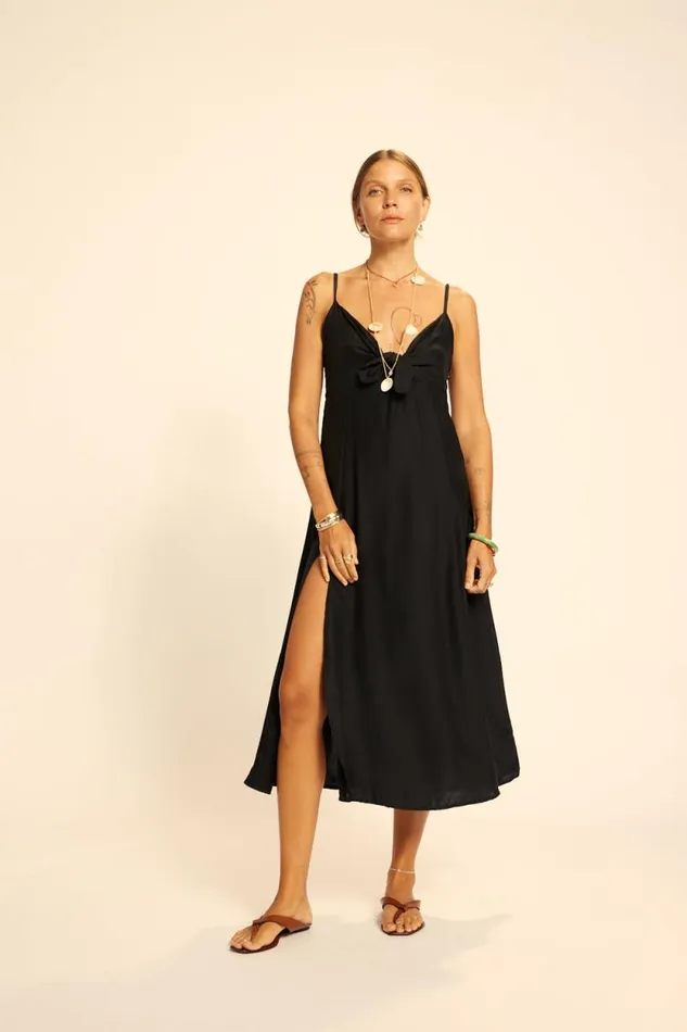 Dresses Shop Natalie Martin SOPHIE DRESS Black Flat Cotton