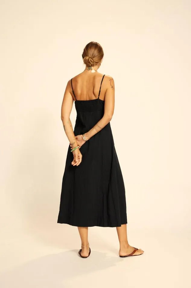 Dresses Shop Natalie Martin SOPHIE DRESS Black Flat Cotton