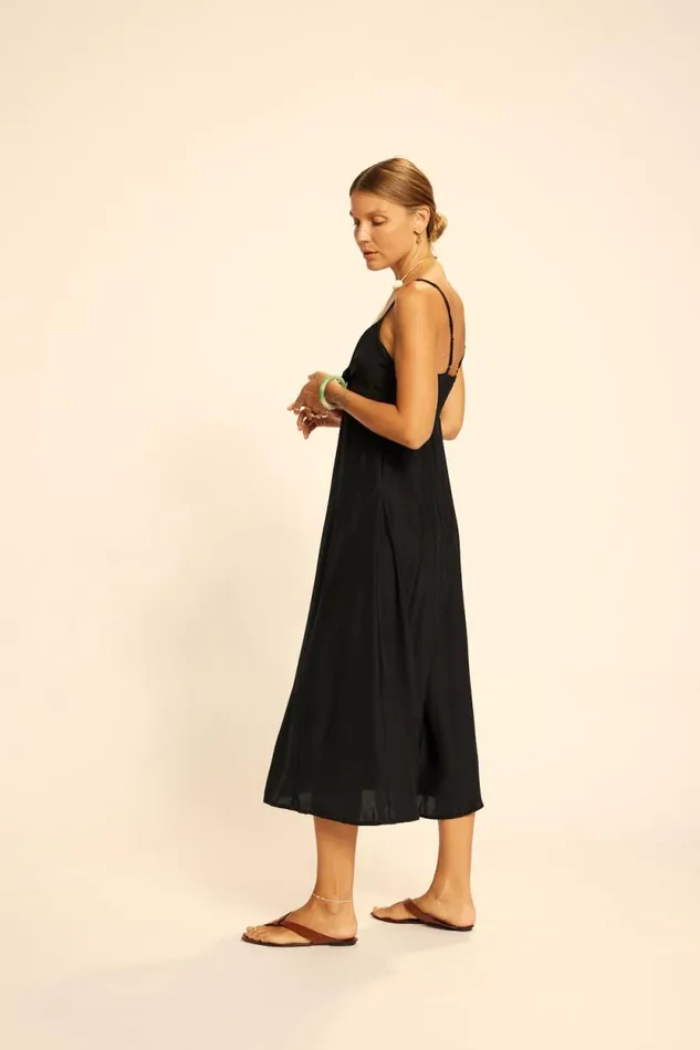Dresses Shop Natalie Martin SOPHIE DRESS Black Flat Cotton