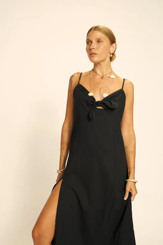 Dresses Shop Natalie Martin SOPHIE DRESS Black Flat Cotton
