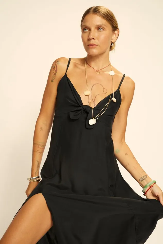 Dresses Shop Natalie Martin SOPHIE DRESS Black Flat Cotton