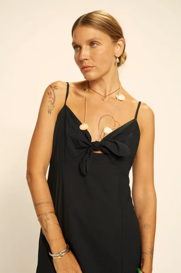 Dresses Shop Natalie Martin SOPHIE DRESS Black Flat Cotton