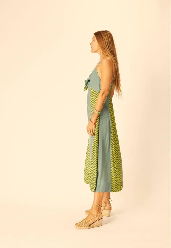 Dresses Shop Natalie Martin SOPHIE DRESS Block Zigzag Lime