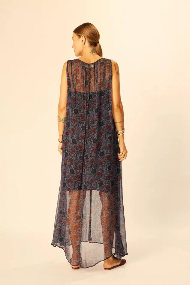 Dresses Shop Natalie Martin TOVA MAXI Snowflake Steel Blue