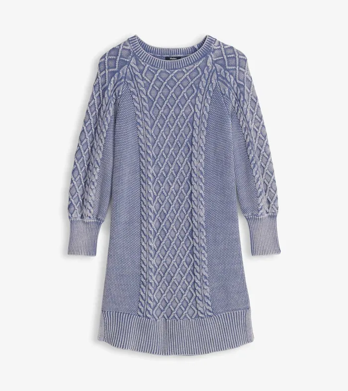 Dresses Women Hatley Juliet Cable Knit Dress 8211 Bleached Denim