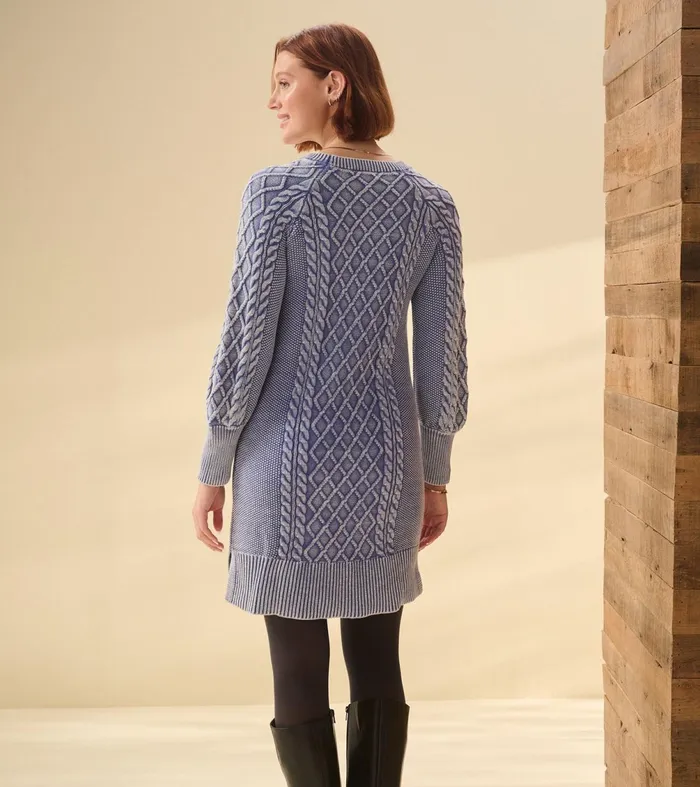 Dresses Women Hatley Juliet Cable Knit Dress 8211 Bleached Denim