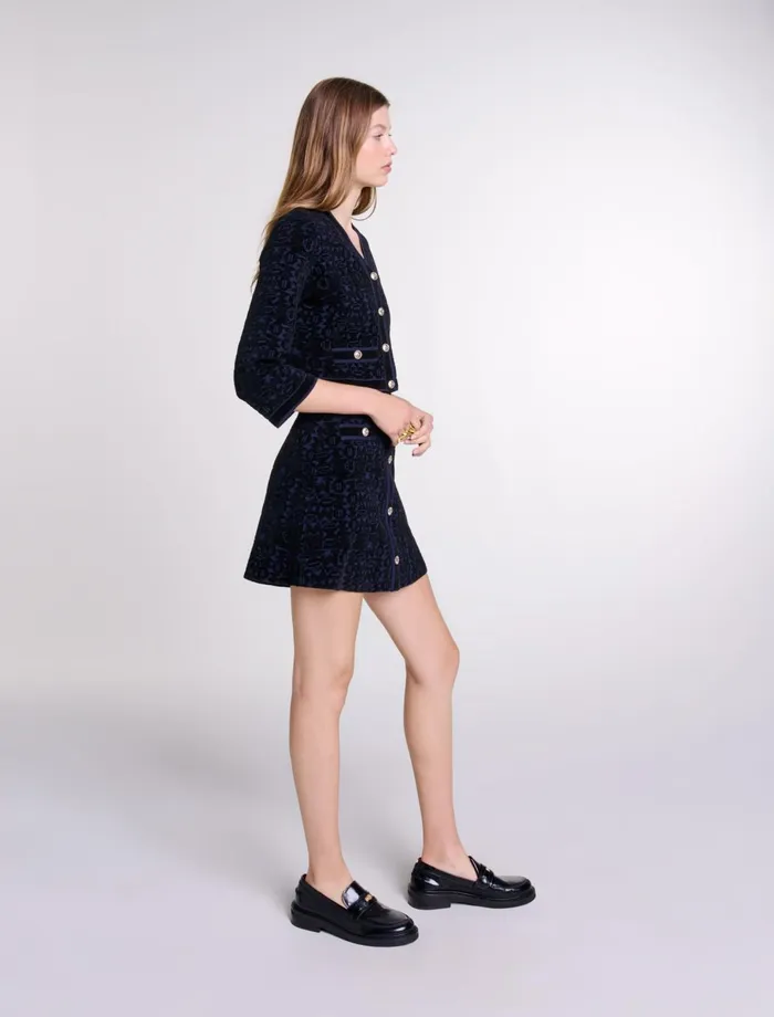 Dresses Women Maje 2In1 Velvet Knit Dress Blacknavy