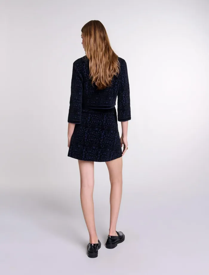 Dresses Women Maje 2In1 Velvet Knit Dress Blacknavy