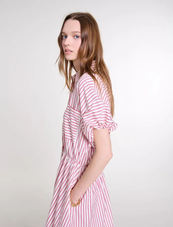 Dresses Women Maje Striped And Rhinestone Maxi Dress Red Rhinestone Stripe