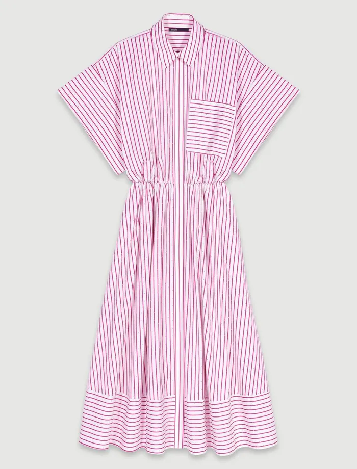 Dresses Women Maje Striped And Rhinestone Maxi Dress Red Rhinestone Stripe