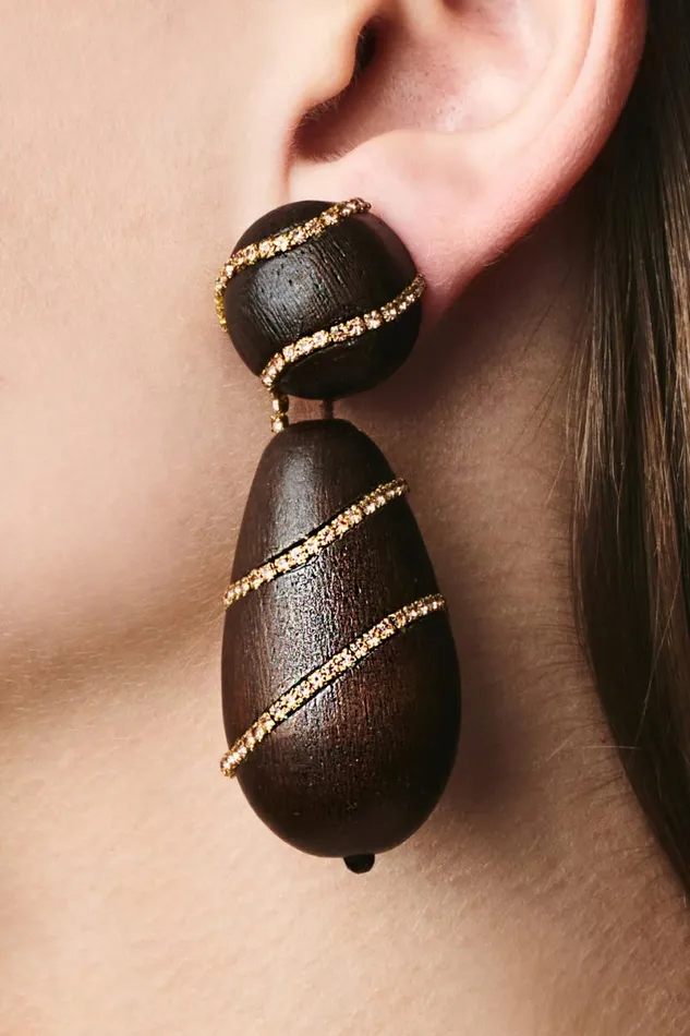 Earrings Women Sachin and Babi Hudson Earrings 8211 Wood Crystals