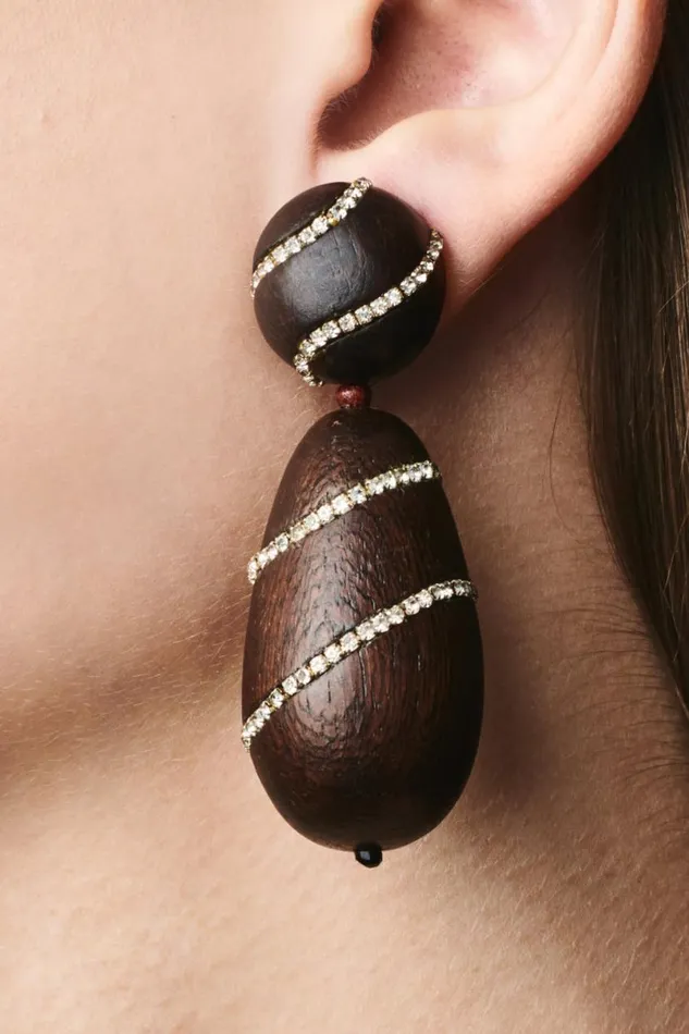 Earrings Women Sachin and Babi Hudson Earrings 8211 Wood Crystals