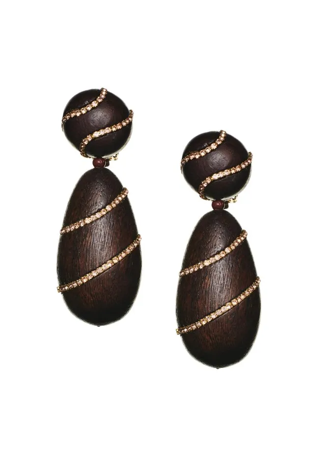 Earrings Women Sachin and Babi Hudson Earrings 8211 Wood Crystals