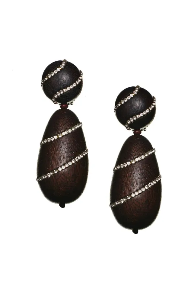Earrings Women Sachin and Babi Hudson Earrings 8211 Wood Crystals