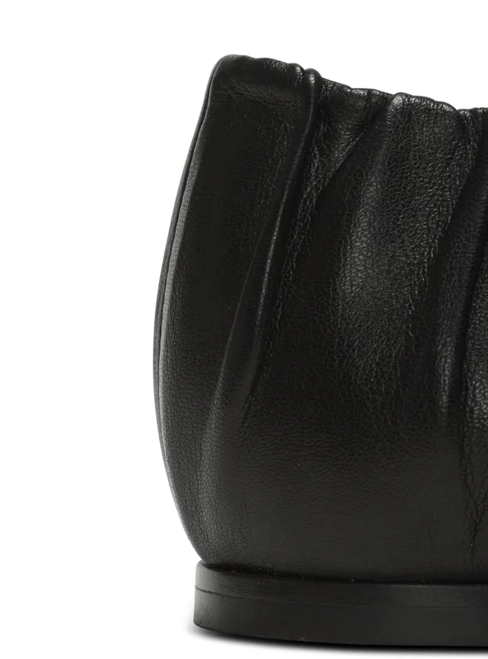Eden Ballet Flats In Gathered Lambskin Black Women Balmain Flat Shoes