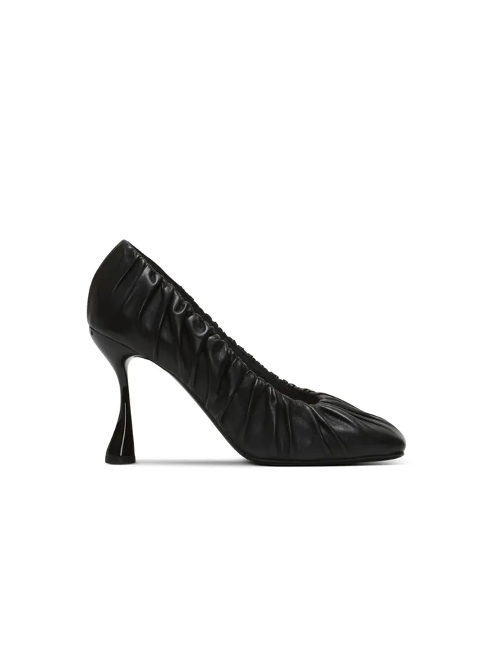 Eden Pumps In Gathered Lambskin Black Women Balmain High Heels and Pumps