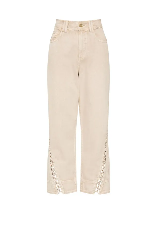Effie Braided Denim Jeans Stone Women Aje Pants