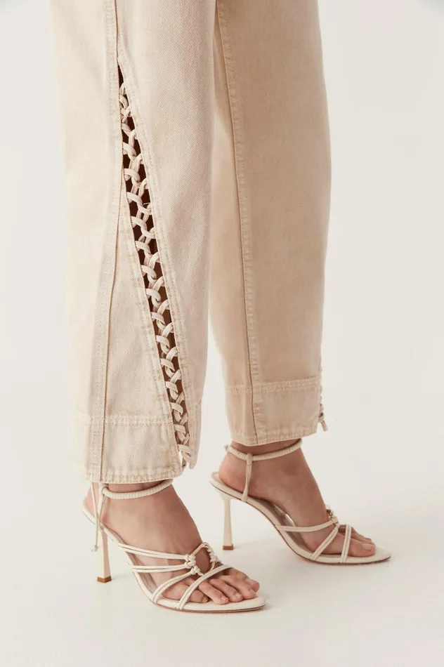 Effie Braided Denim Jeans Stone Women Aje Pants