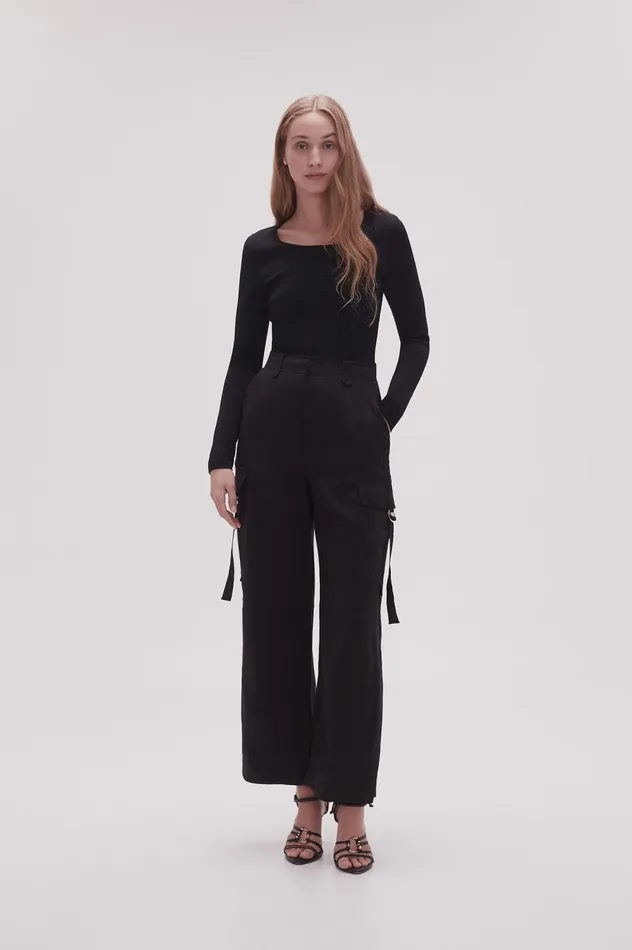 Escapade Ribbon Utility Pant Black Women Aje Pants