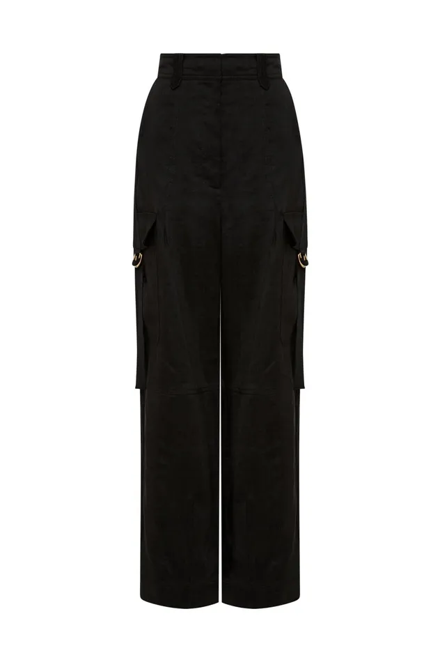 Escapade Ribbon Utility Pant Black Women Aje Pants