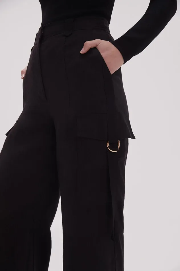 Escapade Ribbon Utility Pant Black Women Aje Pants