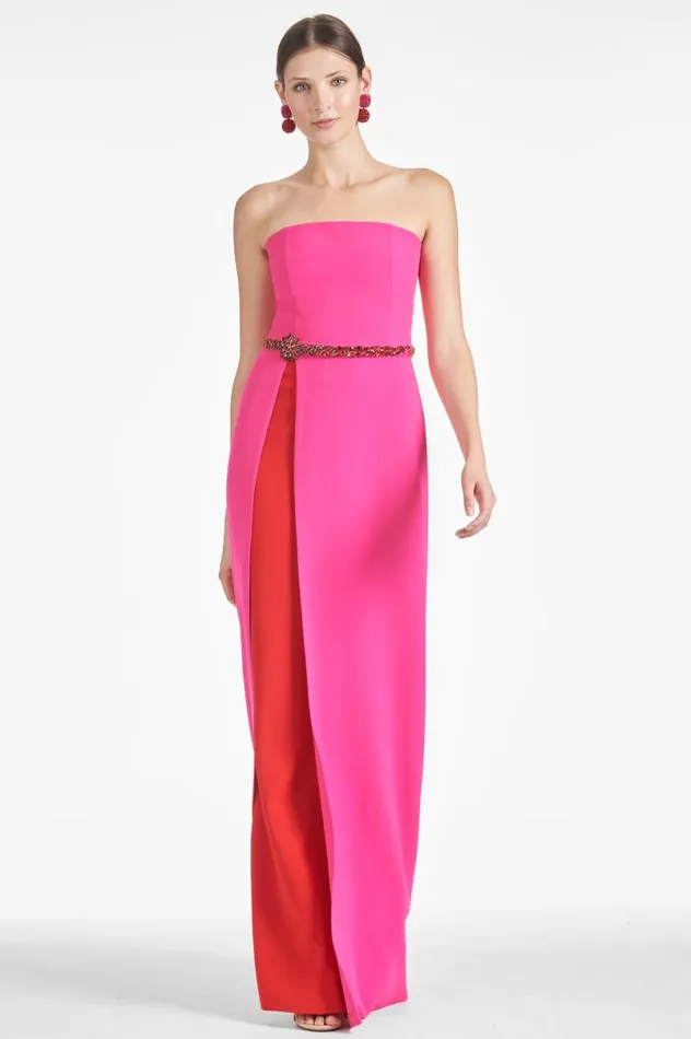 Evening Women Sachin and Babi Daniella Gown 8211 Electric PinkRed