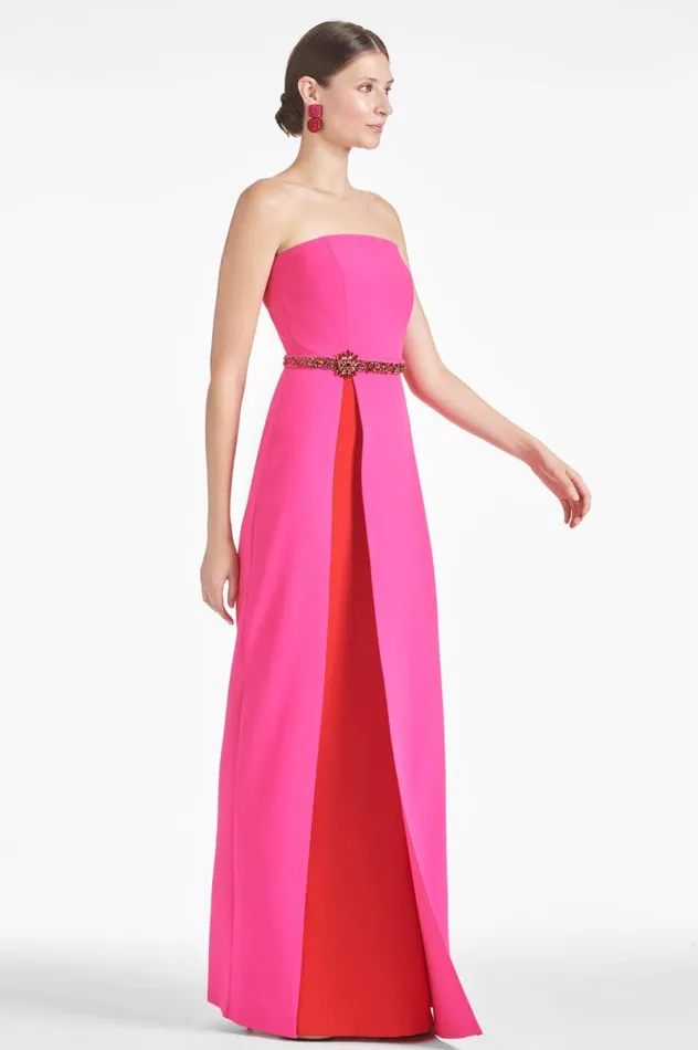 Evening Women Sachin and Babi Daniella Gown 8211 Electric PinkRed