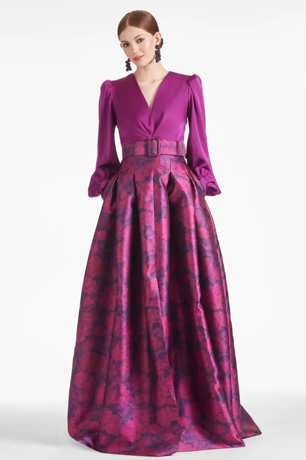 Evening Women Sachin and Babi Zoe Gown 8211 Sparkling GrapeMagenta Bloom