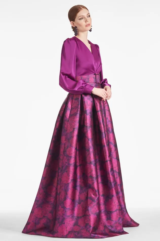 Evening Women Sachin and Babi Zoe Gown 8211 Sparkling GrapeMagenta Bloom