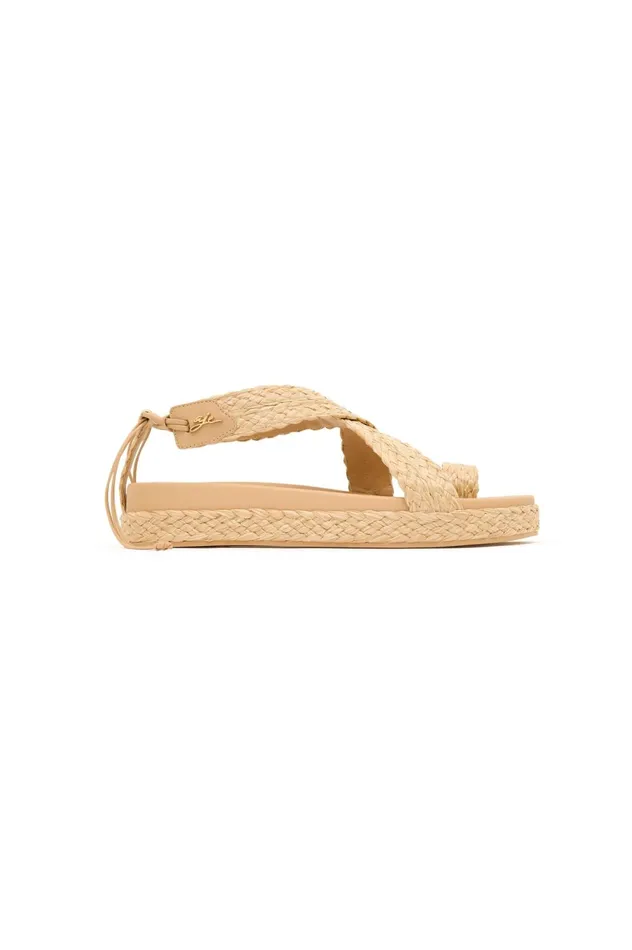 Evie Raffia Platform Sandal Natural Women Aje Shoes