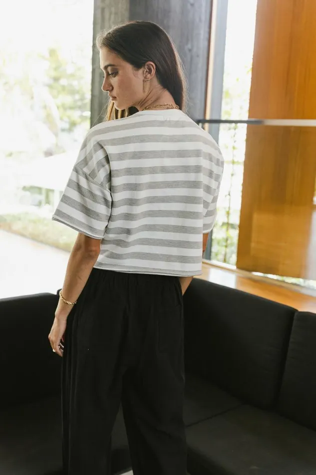 Felix Striped Top In Grey Grey Women Bohme Tees and Tanks