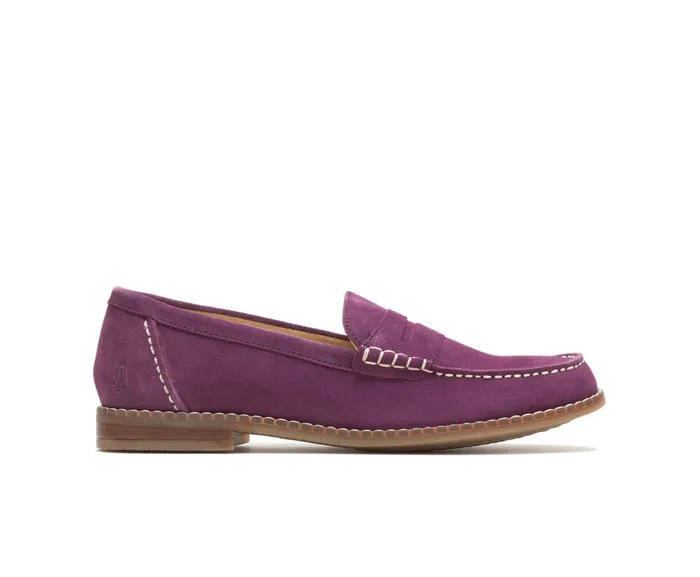 Flats and SlipOns Hush Puppies Women Wren Loafer Violet Suede