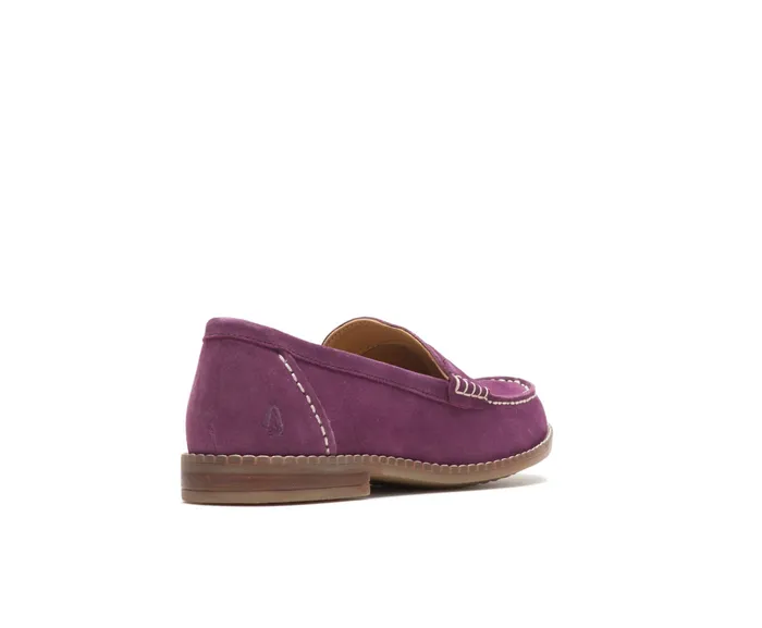 Flats and SlipOns Hush Puppies Women Wren Loafer Violet Suede