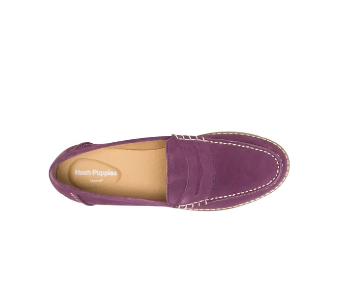 Flats and SlipOns Hush Puppies Women Wren Loafer Violet Suede
