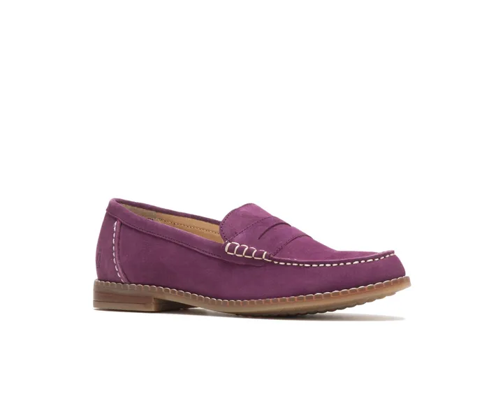 Flats and SlipOns Hush Puppies Women Wren Loafer Violet Suede