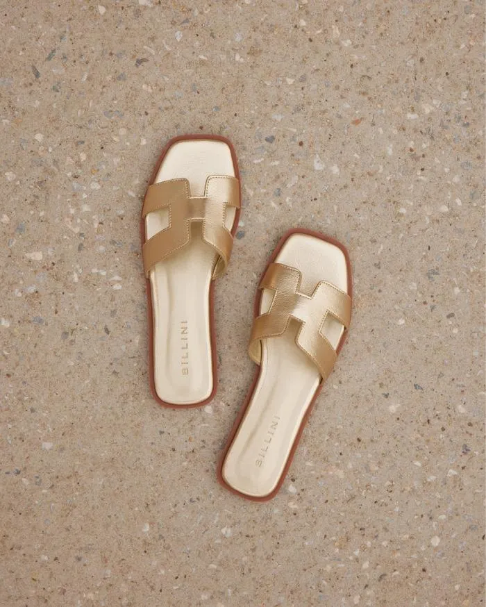 Flats Billini Sandals and Slides GORDY GOLD