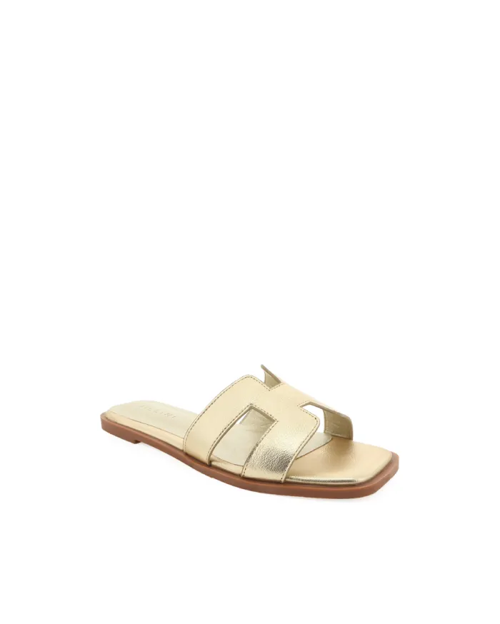 Flats Billini Sandals and Slides GORDY GOLD