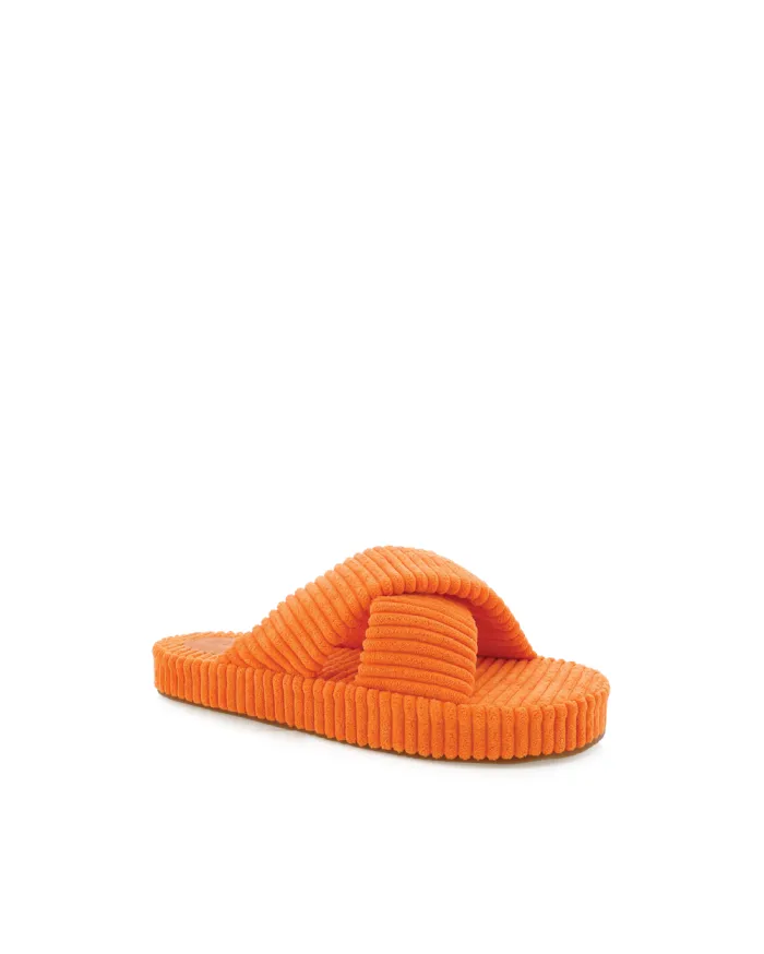Flats Billini Sandals and Slides HUXLEY ORANGE RIBBED TERRY