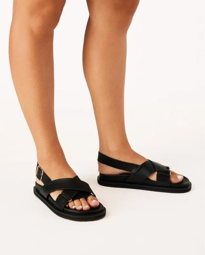 Flats Billini Sandals and Slides TRUDY BLACK
