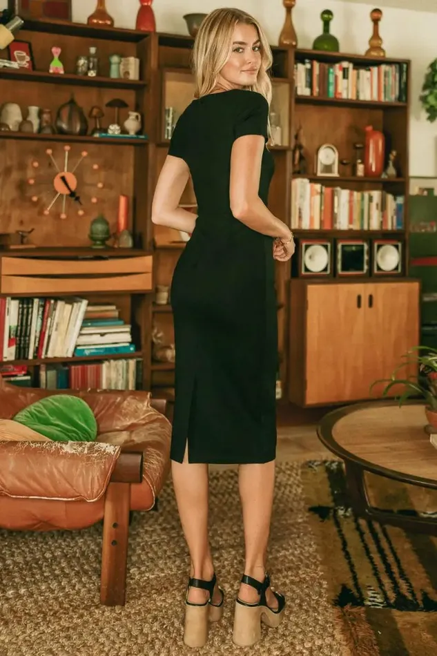 Flavie Midi Dress In Black Black Women Bohme Dresses